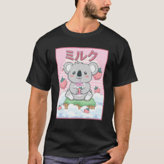 Niedlich Kawaii Koala Bear Erdbeermilch T-Shirt