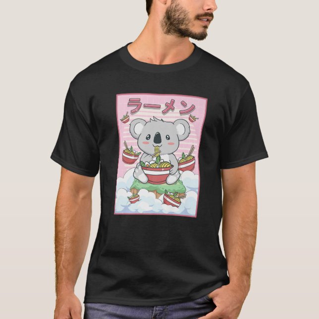 Niedlich Kawaii Koala Bear Ramen Noodles T-Shirt (Vorderseite)