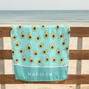 Niedlich Kawaii lächelnd Avocado Muster Personalis Strandtuch