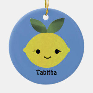Niedlich Kawaii Lemon Keramik Ornament