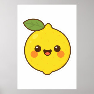 Niedlich Kawaii Lemon Poster