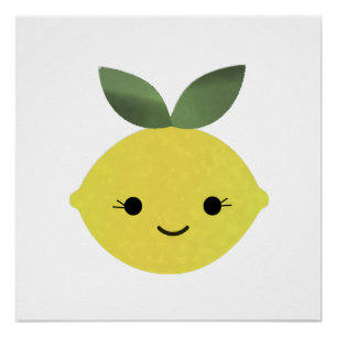 Niedlich Kawaii Lemon Poster