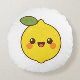 Niedlich Kawaii Lemon Rundes Kissen