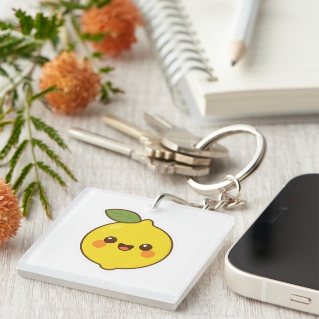 Niedlich Kawaii Lemon Schlüsselanhänger (Vorderseite rechts)
