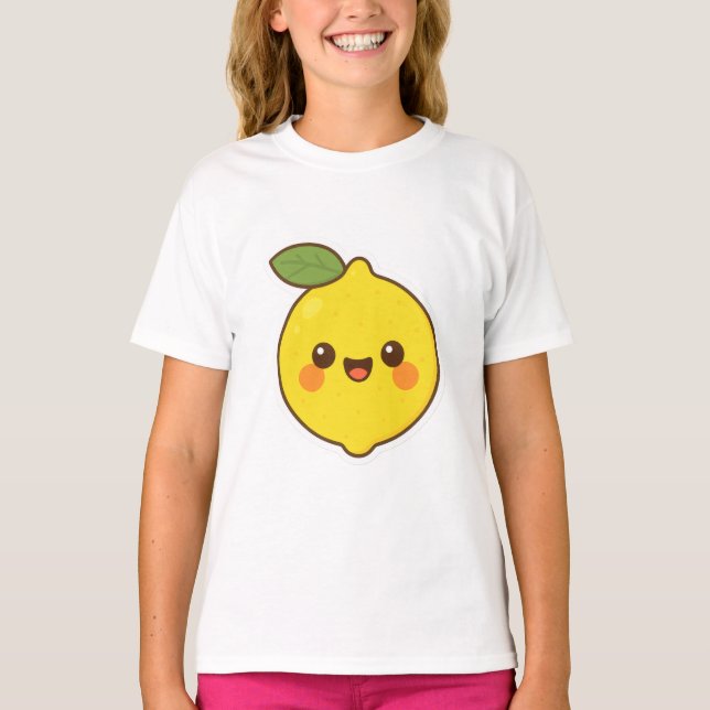 Niedlich Kawaii Lemon T-Shirt (Vorderseite)