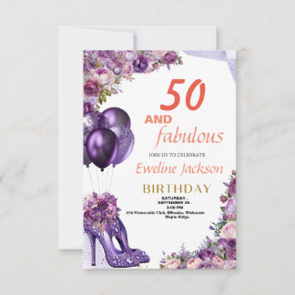 Niedlich Kawaii Lila Geburtstag Einladung