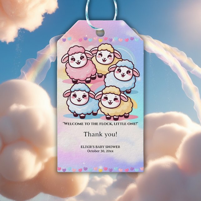 Niedlich Kawaii Little Lamb Baby Dusche Geschenkanhänger (Von Creator hochgeladen)