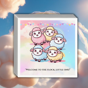 Niedlich Kawaii Little Lamb Baby Dusche Serviette