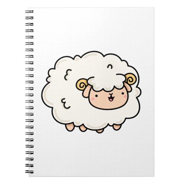 Niedlich Kawaii Little Lamb Notizblock (Vorderseite)