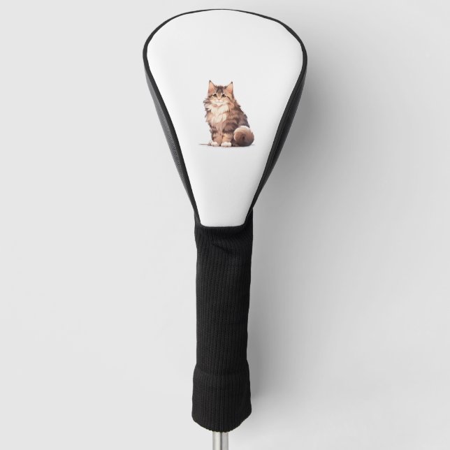 Niedlich Kawaii Maine Coon Big Cat Golf Headcover (Vorderseite)