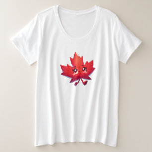 Niedlich Kawaii Maple Leaf   Elbows Up Canada Große Größe T-Shirt