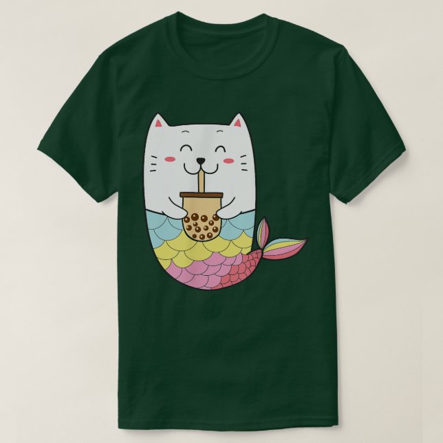 Niedlich Kawaii Mermaid Boba Blubble Milk Tee Anim (Design vorne)