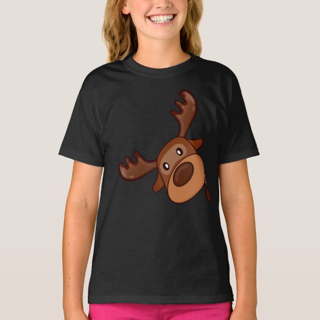 Niedlich Kawaii Moose Elk Deer Funny Alaska Moose T-Shirt (Vorderseite)