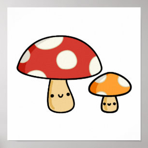 Niedlich Kawaii Mushroom Poster
