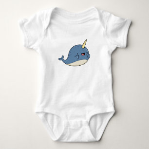 Niedlich Kawaii Narwhal Baby Strampler