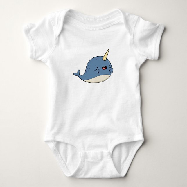Niedlich Kawaii Narwhal Baby Strampler (Vorderseite)