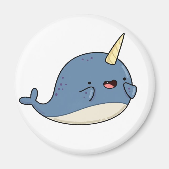 Niedlich Kawaii Narwhal Magnet (Vorne)