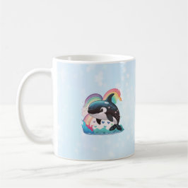 Niedlich Kawaii Orca Killer Whale Rainbows Schmett Kaffeetasse