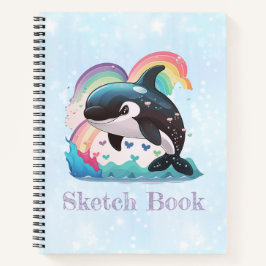Niedlich Kawaii Orca Killer Whale Rainbows Schmett Notizbuch