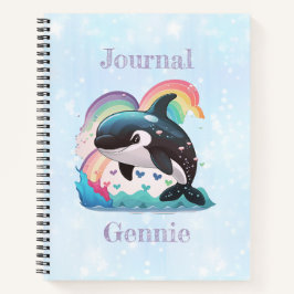 Niedlich Kawaii Orca Killer Whale Rainbows Schmett Notizbuch