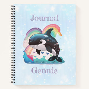 Niedlich Kawaii Orca Killer Whale Rainbows Schmett Notizbuch