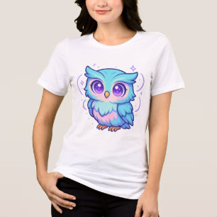 Niedlich Kawaii Owl Cartoon Pastel T - Shirt