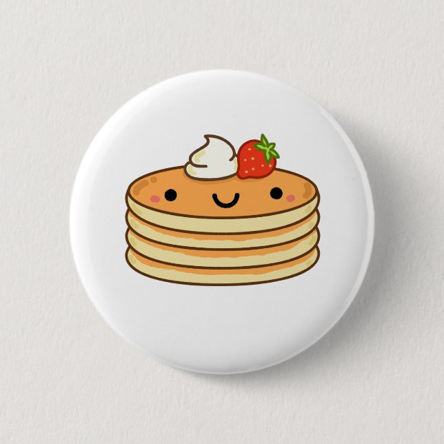 Niedlich Kawaii Pancakes Button (Vorderseite)