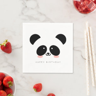 Niedlich Kawaii Panda Fügen Sie Ihren Gruß hinzu Serviette