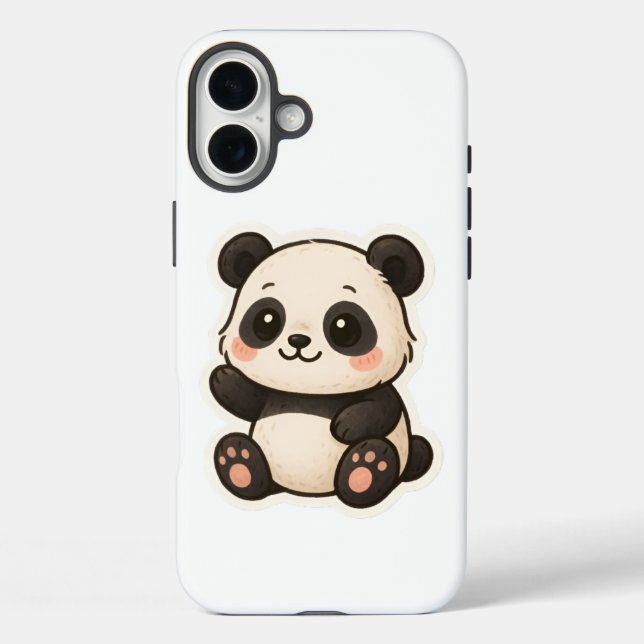 Niedlich Kawaii Panda iPhone 16 Plus Fall Case-Mate iPhone Hülle (Rückseite)