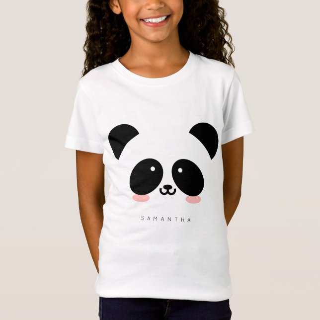 Niedlich Kawaii Panda | Name hinzufügen T-Shirt (Vorderseite)