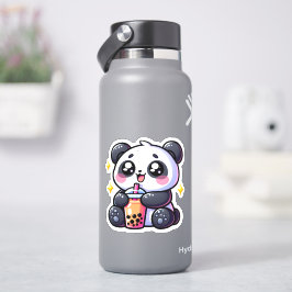 Niedlich Kawaii Panda trinkt Boba Bubble Tea Kawai Aufkleber