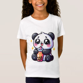 Niedlich Kawaii Panda trinkt Boba Bubble Tea Kawai T-Shirt