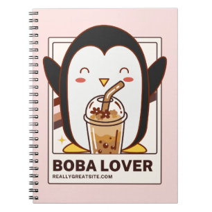 Niedlich Kawaii Penguin Boba Lover Notizblock