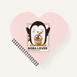 Niedlich Kawaii Penguin Boba Lover Notizbuch