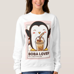 Niedlich Kawaii Penguin Boba Lover Sweatshirt