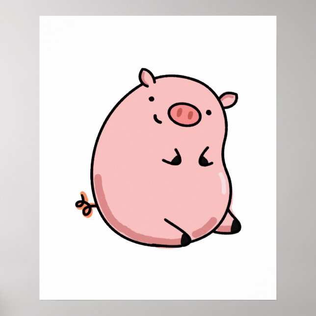 Niedlich Kawaii Pig Poster (Vorne)