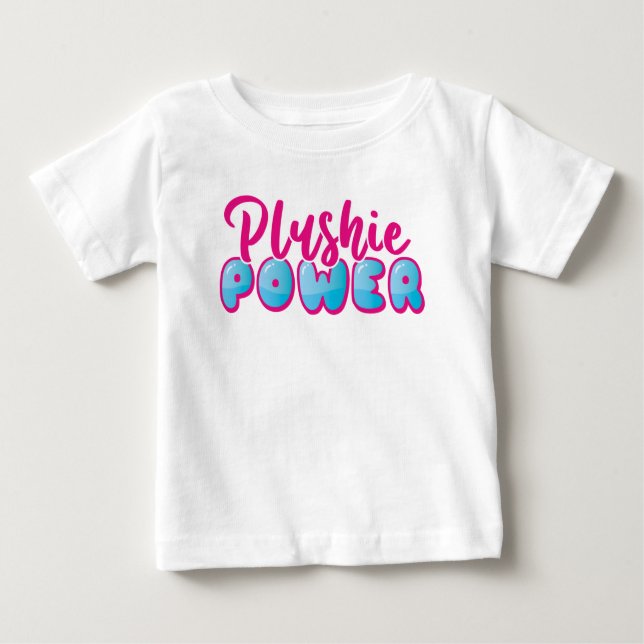 Niedlich Kawaii Pink Blue Plushie Power Baby T-shirt (Vorderseite)
