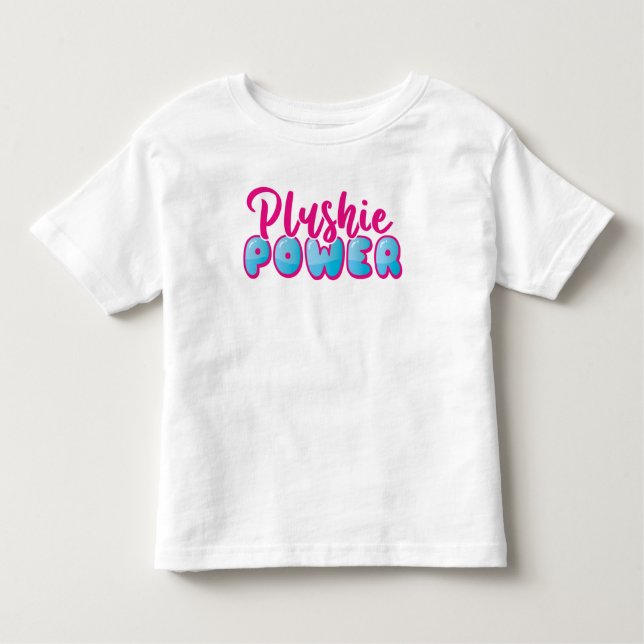 Niedlich Kawaii Pink Blue Plushie Power Kleinkind T-shirt (Vorderseite)