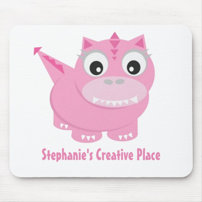 Niedlich Kawaii Pink Dino Mousepad (Vorne)