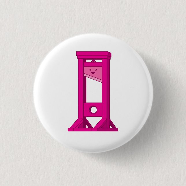 Niedlich Kawaii Pink Guillotine 1 1/4" Schaltfläch Button (Vorderseite)