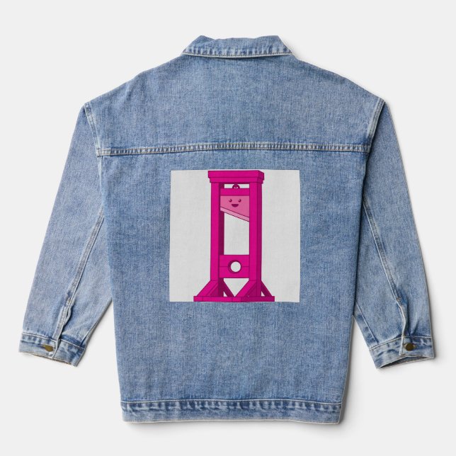 Niedlich Kawaii Pink Guillotine ChopChop Jeansjacke (Rückseite)