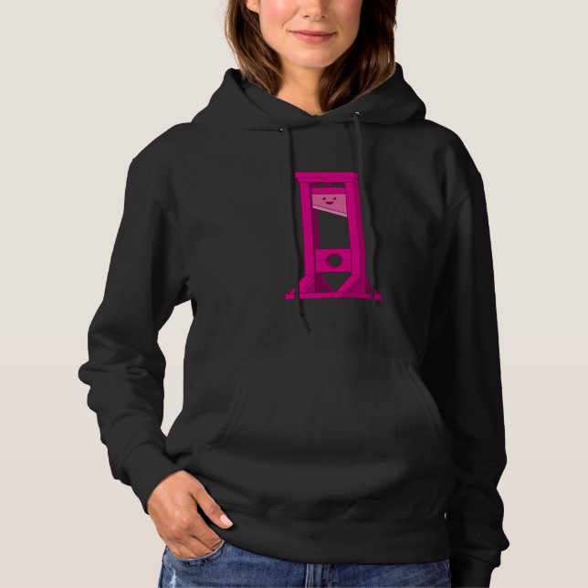 Niedlich Kawaii Pink Guillotine Frauenschwarz Hoodie (Vorderseite)