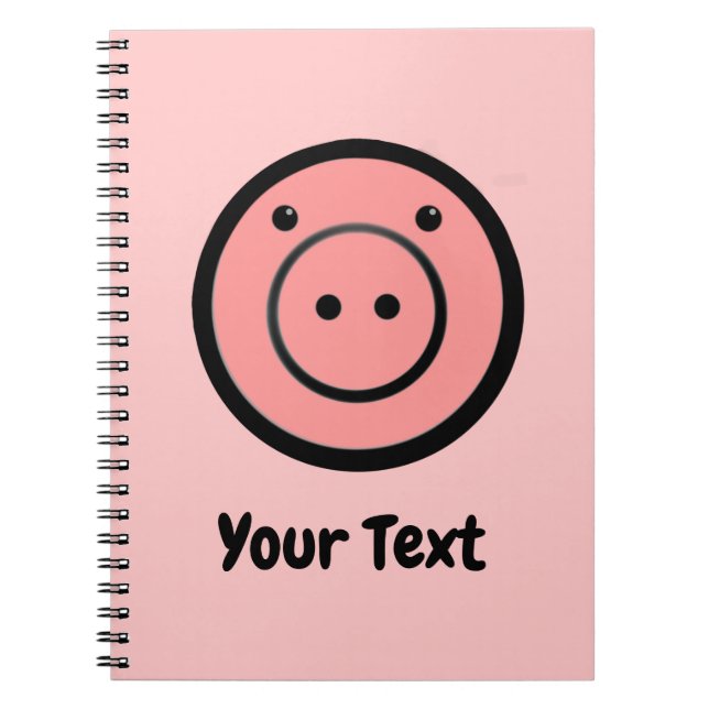 Niedlich Kawaii Pink Pig Vector Art Notizblock (Vorderseite)