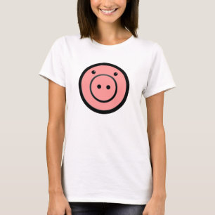 Niedlich Kawaii Pink Pig Vector Art T-Shirt
