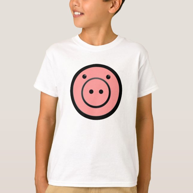 Niedlich Kawaii Pink Pig Vector Art T-Shirt (Vorderseite)