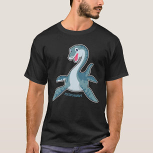 Niedlich Kawaii Plesiosaurus Dinosaurier Grafische T-Shirt