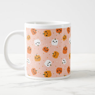 Niedlich Kawaii Pumpkin Faces Pattern Jumbo-Tasse