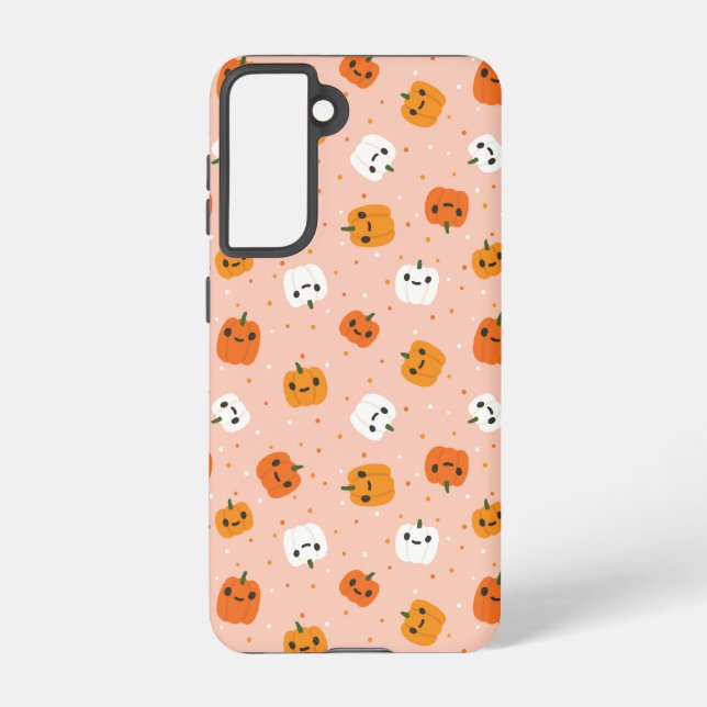 Niedlich Kawaii Pumpkin Faces Pattern Samsung Galaxy Hülle (Rückseite)