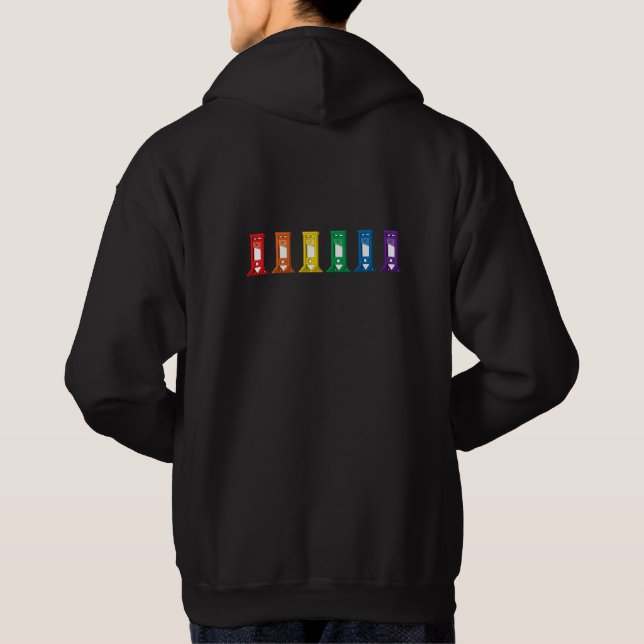 Niedlich Kawaii Rainbow Guillotine Pride Black Hoo Hoodie (Rückseite)