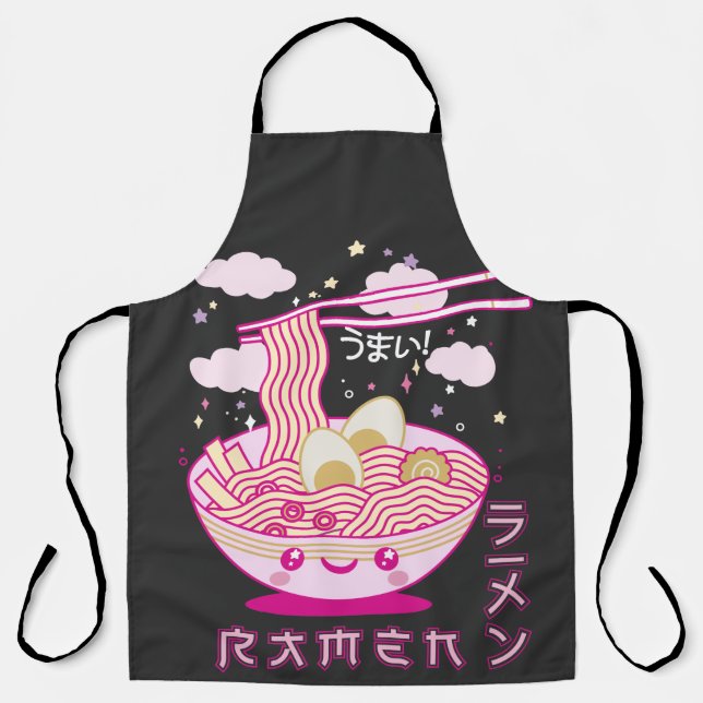 Niedlich Kawaii Ramen Anime Noodles Ramen Girls, T Schürze (Vorderseite)